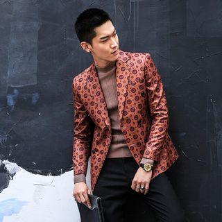 Patterned Double Breasted Blazer