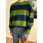 Striped Rib-knit Sweater In 10 Colors