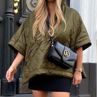 Argyle Half-zip Loose-fit Coat