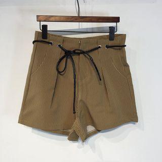 Tie-waist Striped Wide-leg Shorts