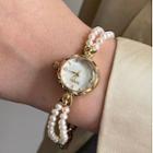 Faux Pearl Bracelet Watch A36 - As Shown In Figure - One Size
