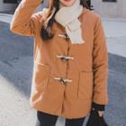 Hooded Toggle-button Jacket