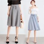 Gingham Tie-front A-line Skirt