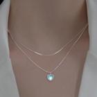 Heart Layered Necklace 1 Pc - Heart Layered Necklace - Silver - One Size