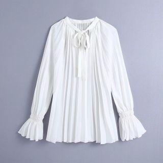 Bow-accent Ruched Blouse