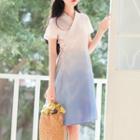 Gradient Hanfu Short-sleeve A-line Dress