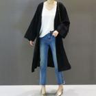 Drawstring-waist Open-front Coat