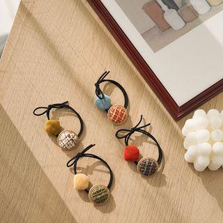 Tweed Button Hair Tie