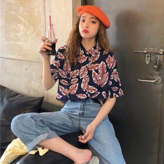 Short-sleeved Printed Shirt As Shown In Figure - One Size