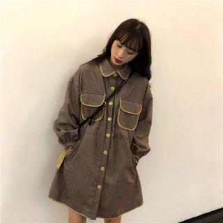 Houndstooth Side-tie Single-breasted Piped Jacket As Shown In Figure - One Size
