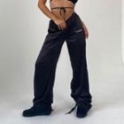 High-waist Velvet Drawstring Wide-leg Pants