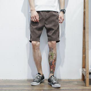 Drawstring Panel Corduroy Shorts
