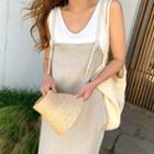 Strappy Linen Maxi Pinafore Dress Beige - One Size