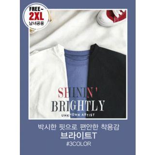 Couple Elbow-sleeve Lettering T-shirt