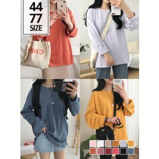 Slit-side Loose-fit T-shirt In 12 Colors