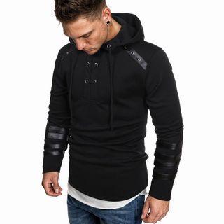 Grommet Paneled Hoodie