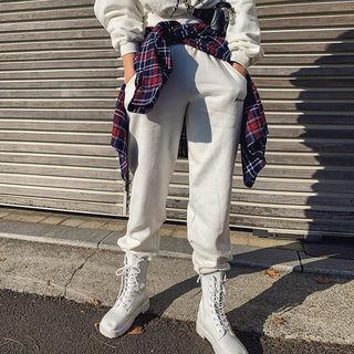 Answer Printed Fleece-lined Jogger Pants