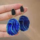 Resin Glaze Alloy Dangle Earring 1 Pair - S925 Silver - Blue - One Size