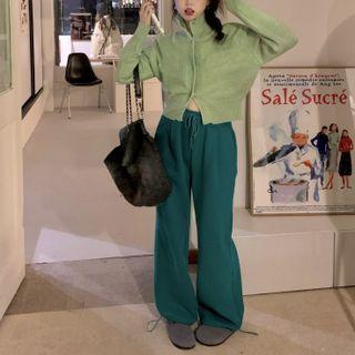 Turtleneck Cardigan / Drawstring Pants