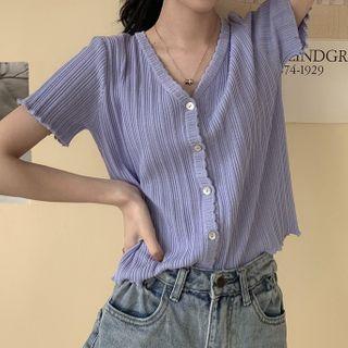 Button-down Ruffled Top