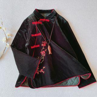 Traditional Chinese Long-sleeve Velvet Top