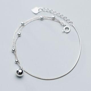 925 Sterling Silver Bead Bracelet S925 Silver - Bracelet - Silver - One Size
