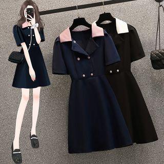 Short-sleeve Double Breasted Polo Dress