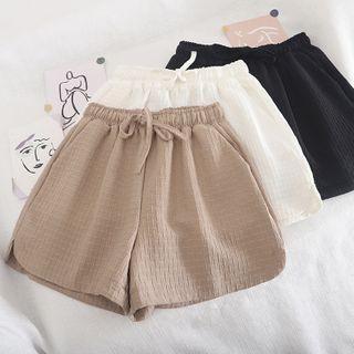 Textured Drawstring Shorts