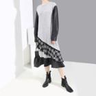 Long-sleeve Midi Knit Dress Gray - One Size