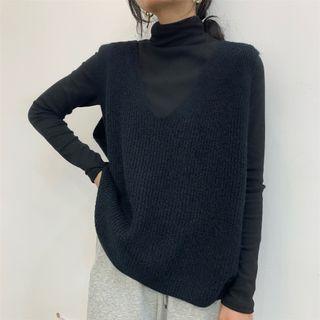 Plain Turtleneck Top / Vest / Pants