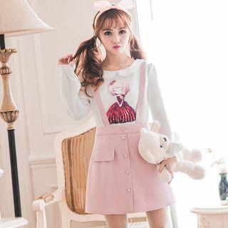 Mock Two-piece Peter Pan-collar A-line Dress