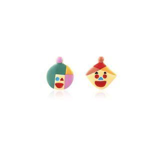 Clown Glaze Asymmetrical Earring