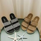 Woven-strap Wedge Sandals