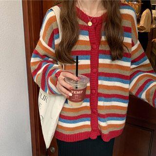 Knit Midi Skirt / Striped Cardigan