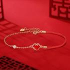Cloud Sterling Silver Red String Bracelet Rose Gold - One Size