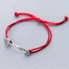 Chinese Character Cord Bracelet S925 Silver - Bracelet - Red - One Size