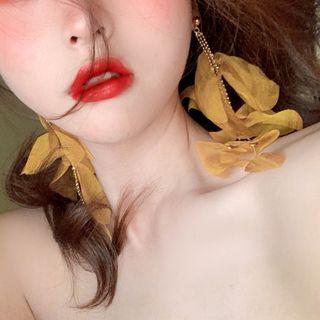 Fabric Petal Dangle Earring