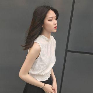 Frill Trim Plain Tank Top
