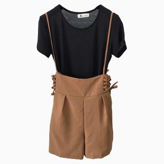 Set: Short-sleeve T-shirt + Suspender Shorts