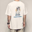 Elbow-sleeve Cartoon Panda Printed T-shirt