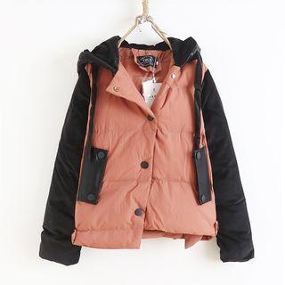 Two-tone Hodded Padded Jacket
