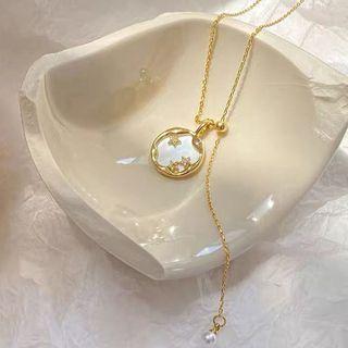 Rhinestone Star Geometric Pendant Necklace Necklace - Gold - One Size