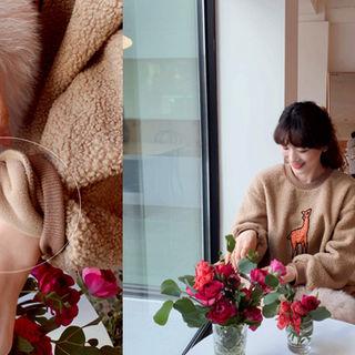 Embroidered Sherpa-fleece Pullover