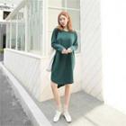 Dip-back Round-hem T-shirt Dress