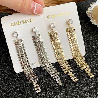 Rhinestone Alloy Fringed Earring
