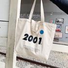 Lettering Print Tote Bag Off-white - One Size