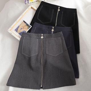Zipped A-line Skirt
