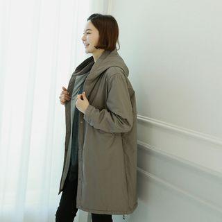 Hooded Buttoned Cotton Parka