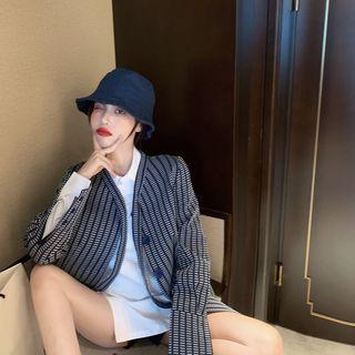 Long-sleeve Shirt / Striped Buttoned Jacket