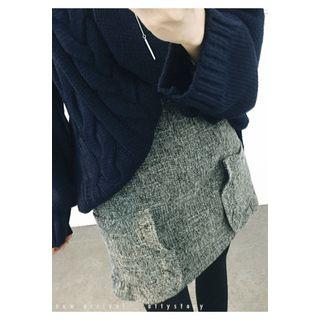 Band-waist Frilled-trim Skirt